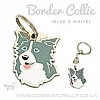 Deluxe Border Collie Tag or Keyring (Blue)